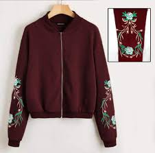 Stylish Flower Embroidery Fleece Jacket For Girls/Women Winter Collection (Zipper/Upper)