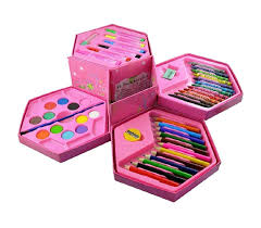 Kids Art Set ,Colors Box Color Pencil ,Crayons , Water Color, Sketch Pens Set of 46 Pieces for Girls Best Birthday Gift