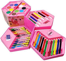 Kids Art Set ,Colors Box Color Pencil ,Crayons , Water Color, Sketch Pens Set of 46 Pieces for Girls Best Birthday Gift