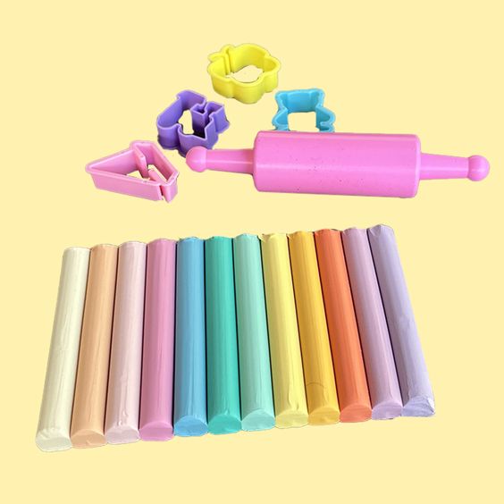 Modelling Clay 12 Colours , Cutters and Rollers Included